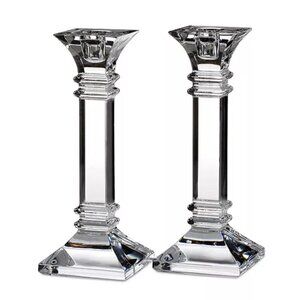 Waterford Marquis 2 Pair Treviso 8" Crystal Candlestick Made In Slovenia
